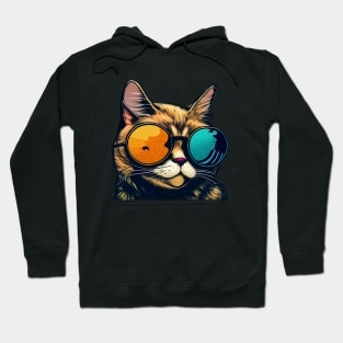 Colourful glasses kitty Hoodie